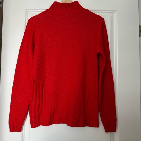 Red Knit Turtleneck Size Small - Picture 2 of 3
